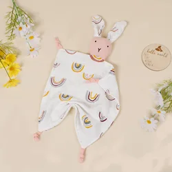 Manta de muselina algodón para bebé conejitos floral ligera
