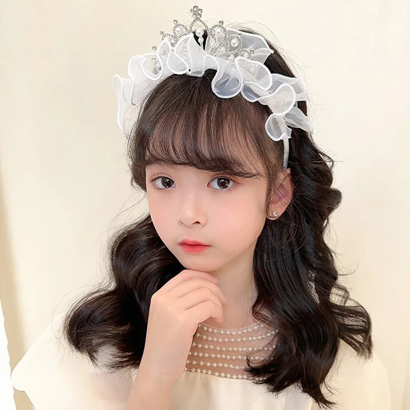 Diadema princesa con perlas y diamantes de imitación para niña
