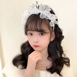 Diadema princesa con perlas y diamantes de imitación para niña