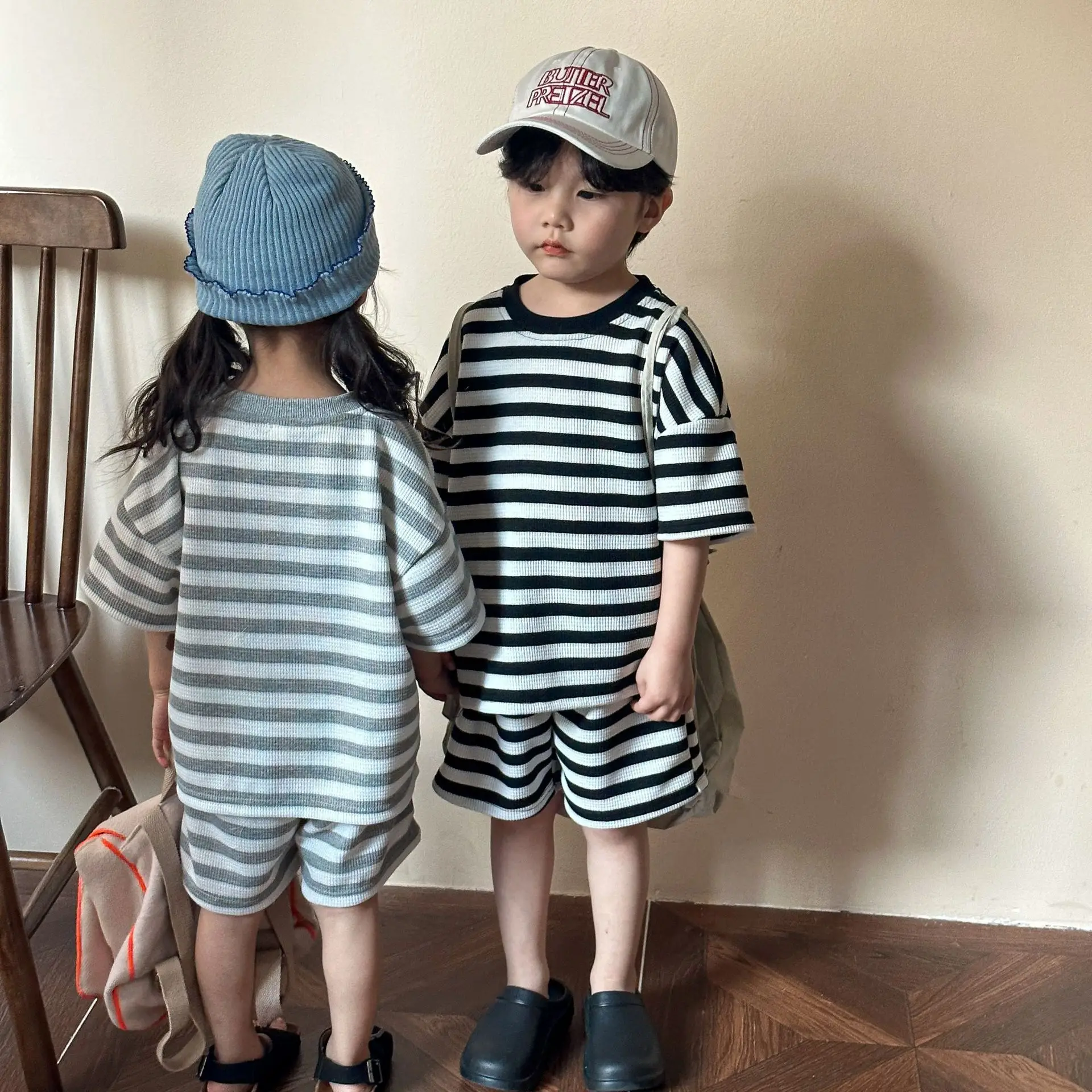 Conjuntos de verano algodón a rayas para hermanos y hermanas - imagen 5