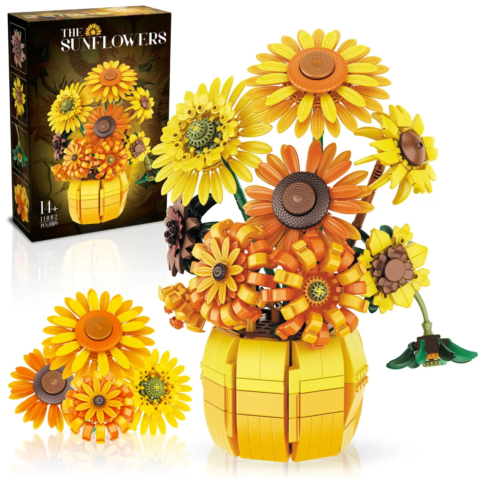 Bloques de construcción girasoles educativos para niños