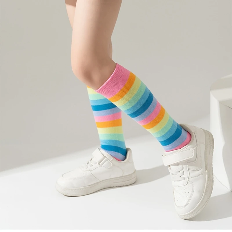 Medias arcoíris hasta la rodilla para niños y niñas - imagen 3