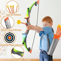 Arco y flecha iluminado para niños – Juego de tiro al aire libre