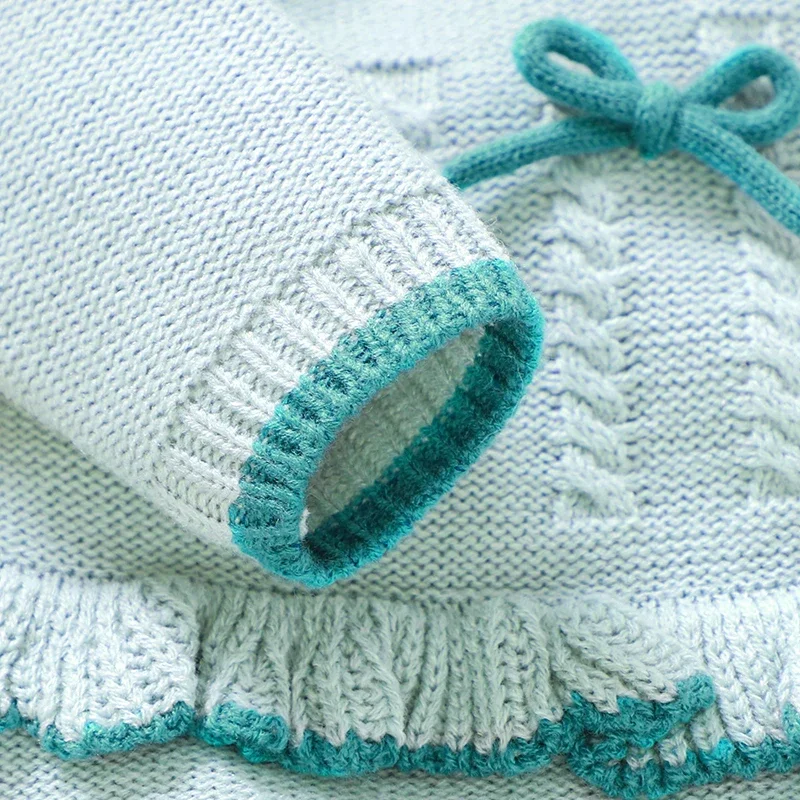 Conjunto recién nacido azul manga larga para invierno - imagen 5