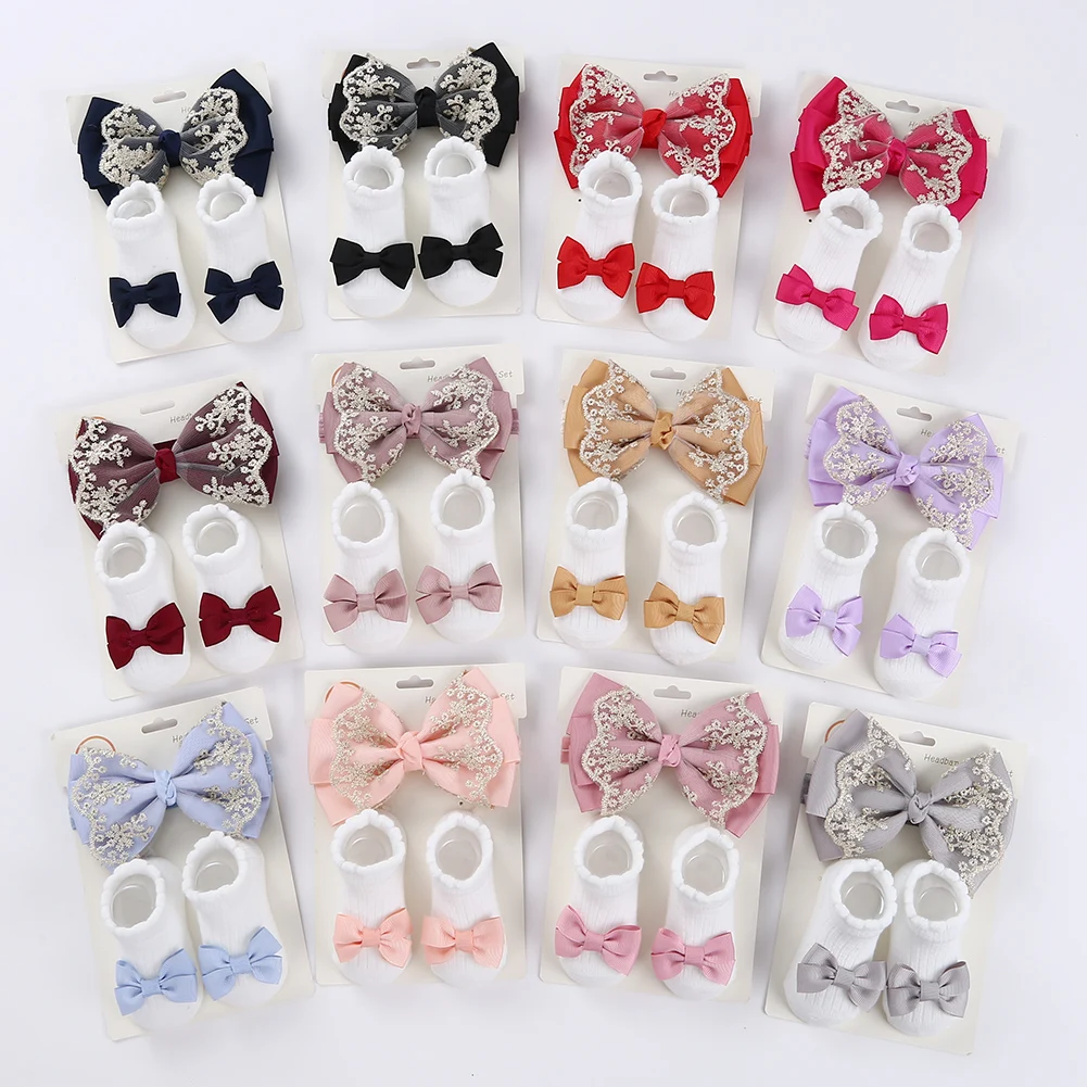 Calcetines antideslizantes de algodón sólido para bebé