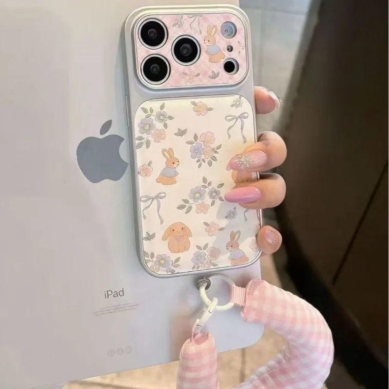 Funda móvil Pro Max conejo floral azul y rosa - imagen 2