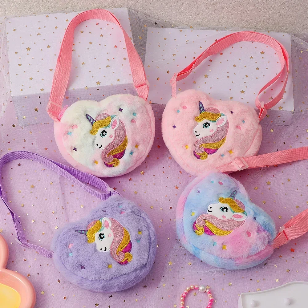 Bolso infantil unicornio bandolera suave para niña