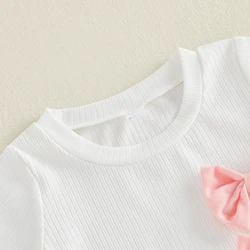 VISgogo conjunto bebé niño verano lazos decorativos y cuello redondo