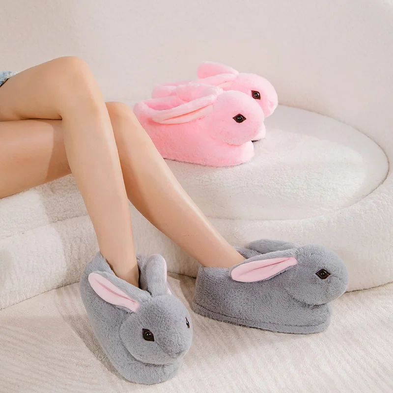 Zapatillas de conejo peluche suaves niñas interior - imagen 5