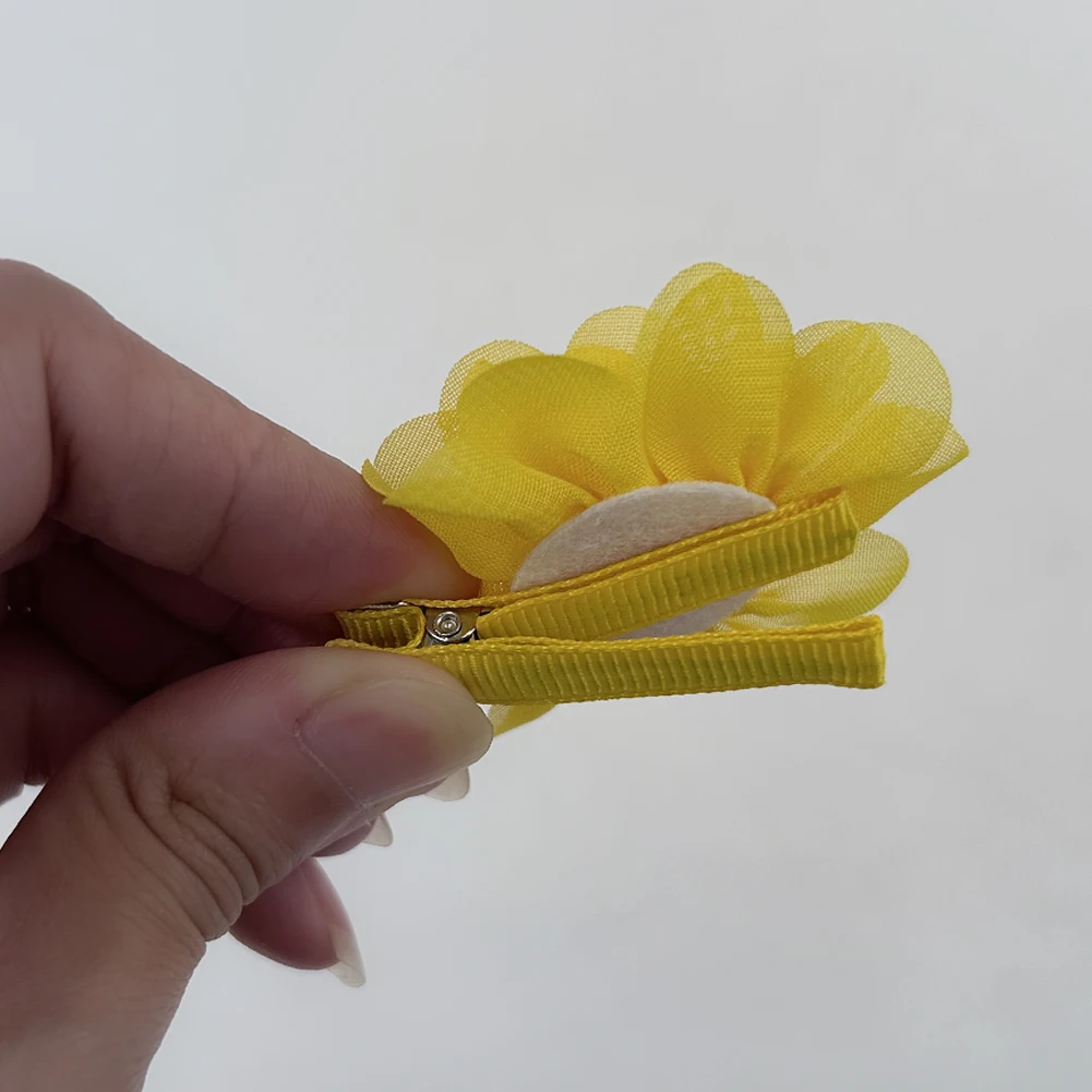 Pinzas para el pelo – Horquillas flores gasa para niña - imagen 3