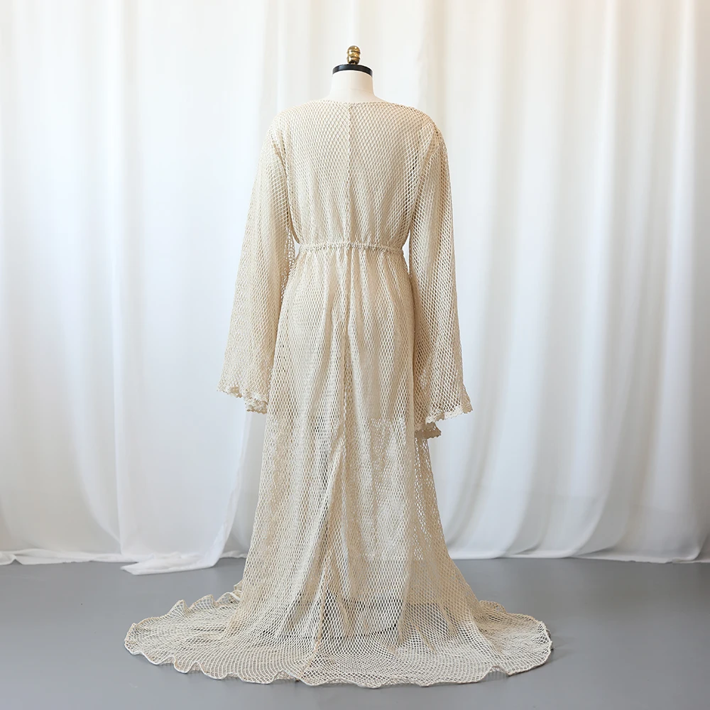 Vestido maternidad bohemio de ganchillo para sesión fotográfica - imagen 5