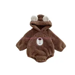 Conjunto bebé con capucha: mameluco de algodón y forro suave