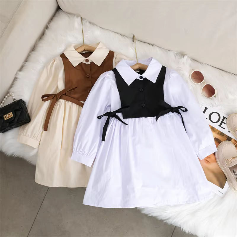 Vestido niña con lazo frontal