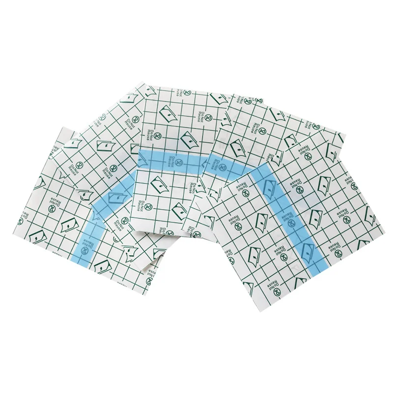 Parches transparentes distribuidos sobre superficie