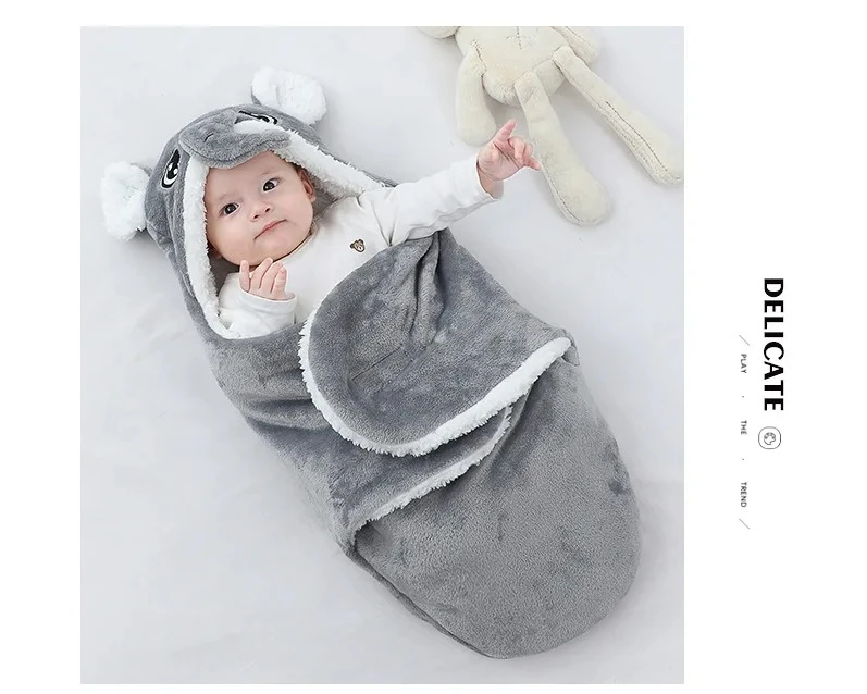 Edredón terciopelo bebé recién nacido – Funda edredón animal Otoño Invierno - imagen 5