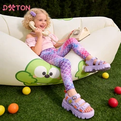 DXTON mallas de sirena ajustadas para niñas, todo el año