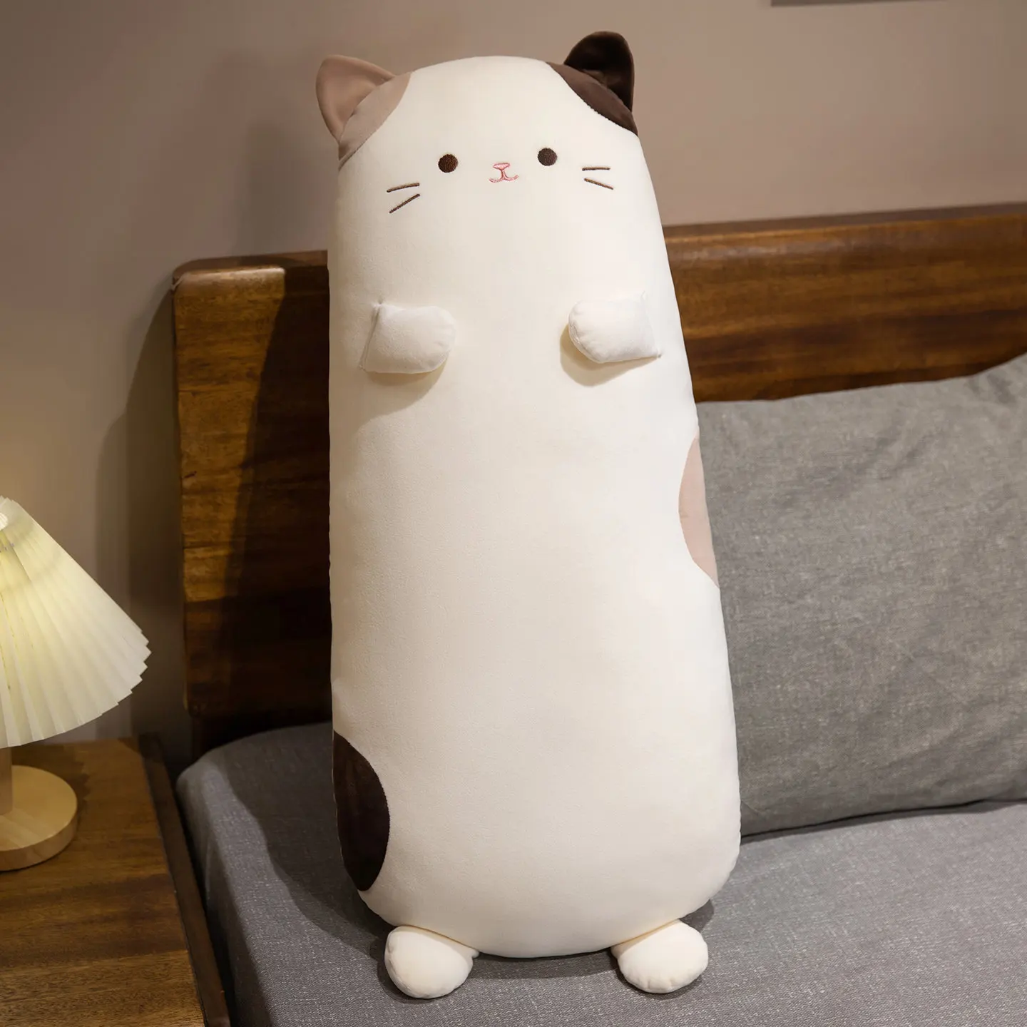 Almohada peluche gato Calicó larga lavable suave para dormir niños - imagen 3