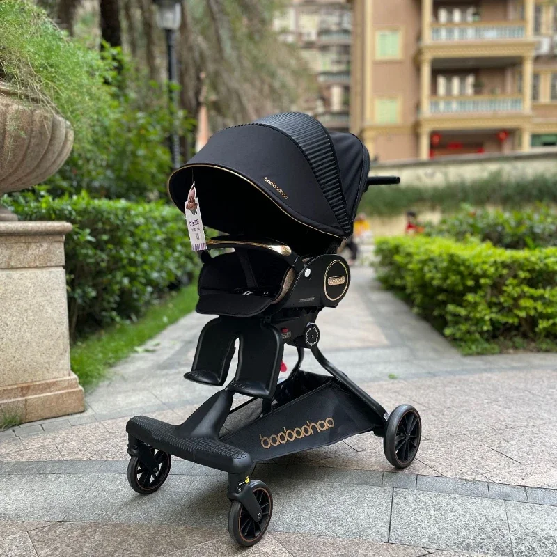 Cochecito de bebé V9 plegable ligero con asiento alto cómodo - imagen 4