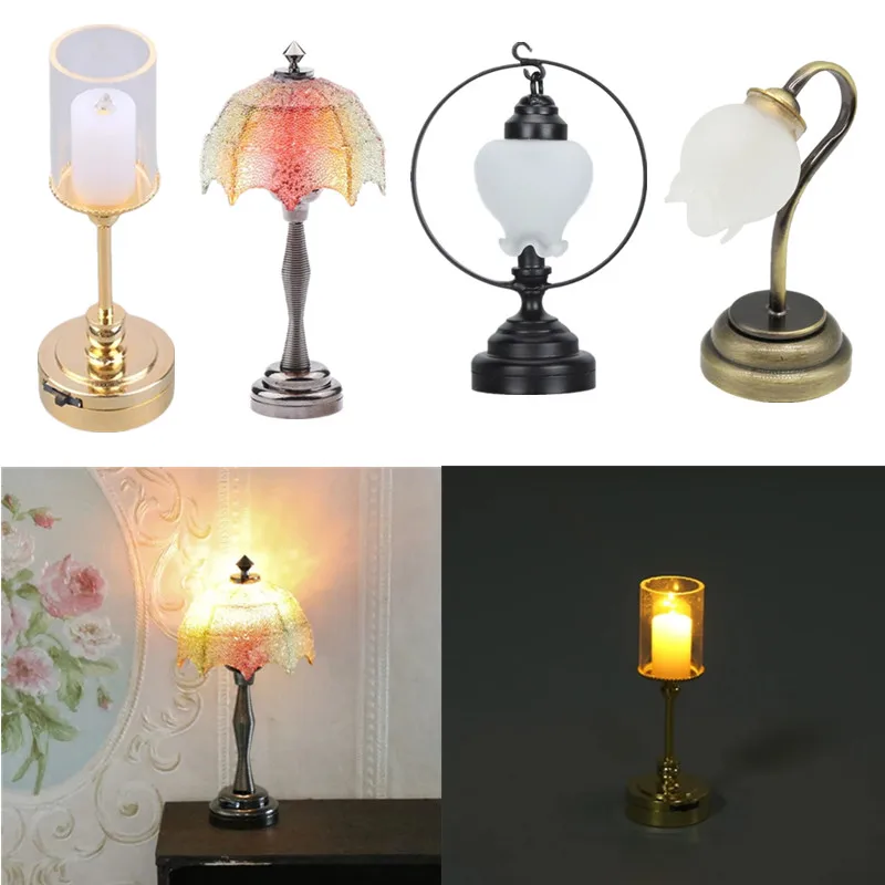 Minilámpara decorativa para casa de muñecas – Diseño cristal vintage 1:12