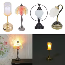 Minilámpara decorativa para casa de muñecas – Diseño cristal vintage 1:12