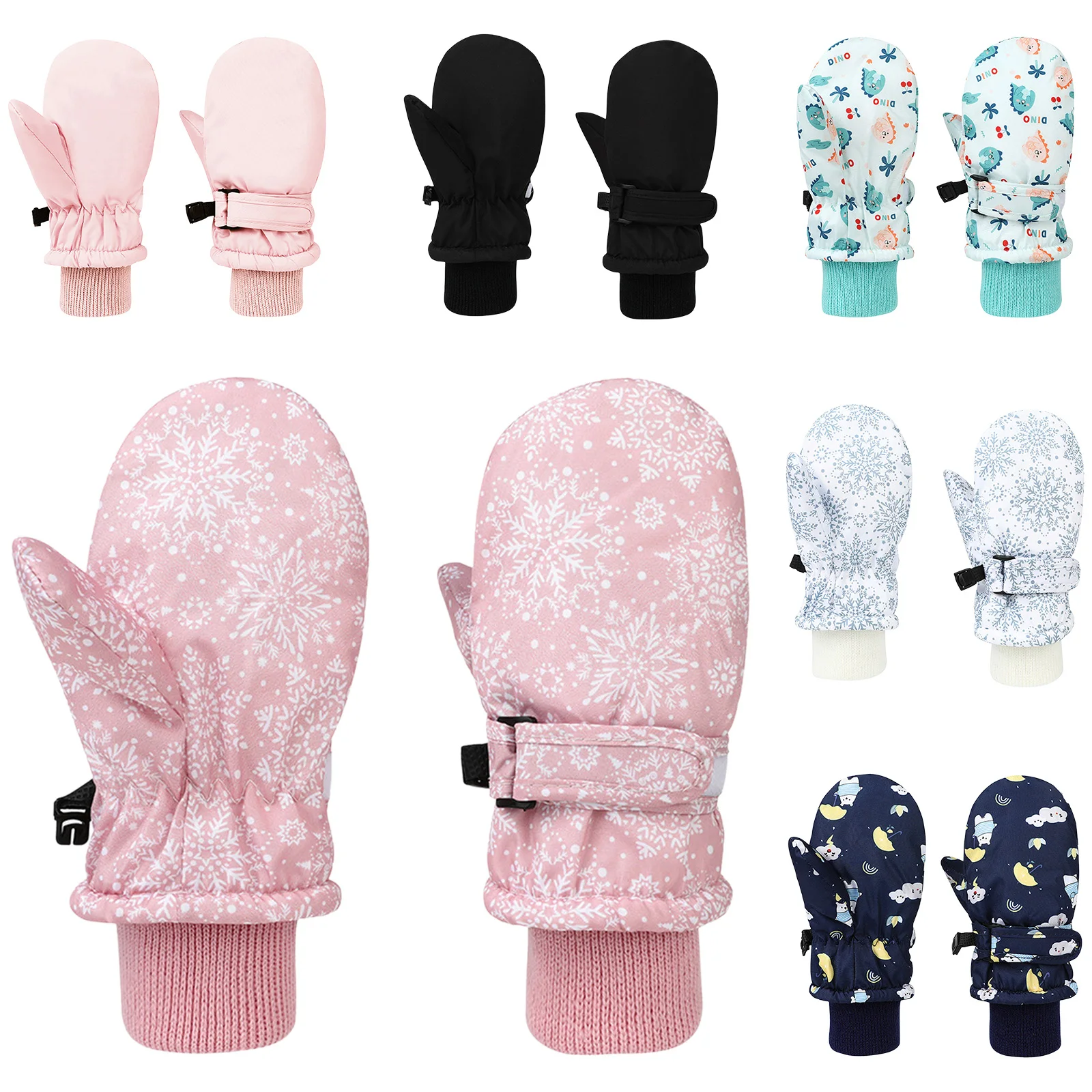 Manoplas de invierno con estampado divertido para niño