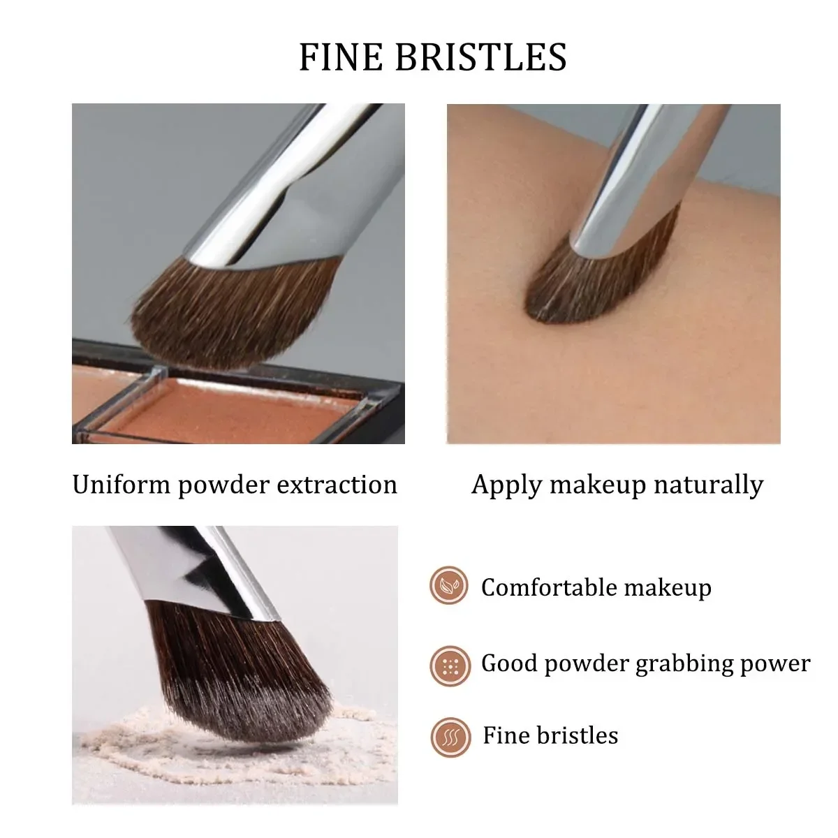 vvocci Brocha de maquillaje facial suave para contorno y rubor - imagen 2