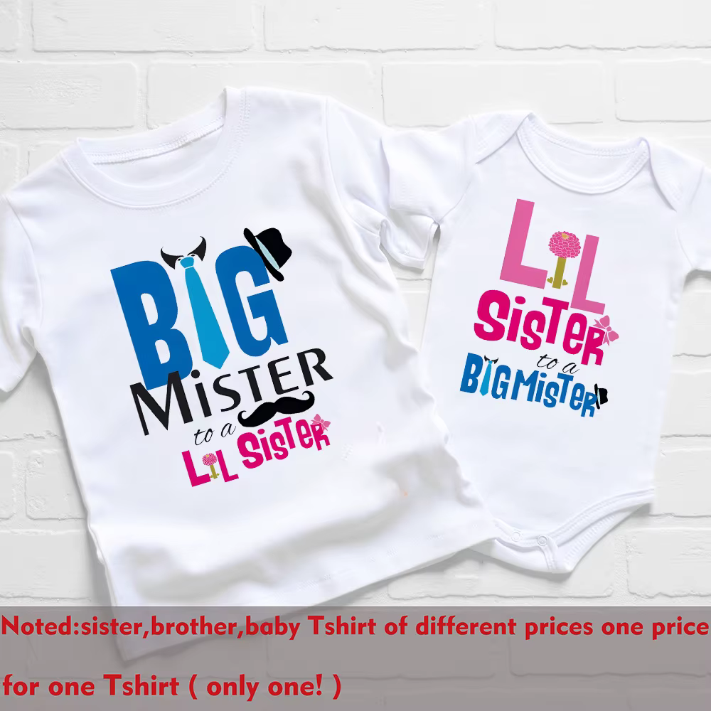 Conjunto a juego para hermanos: camiseta niño y body bebé coordinados - imagen 3