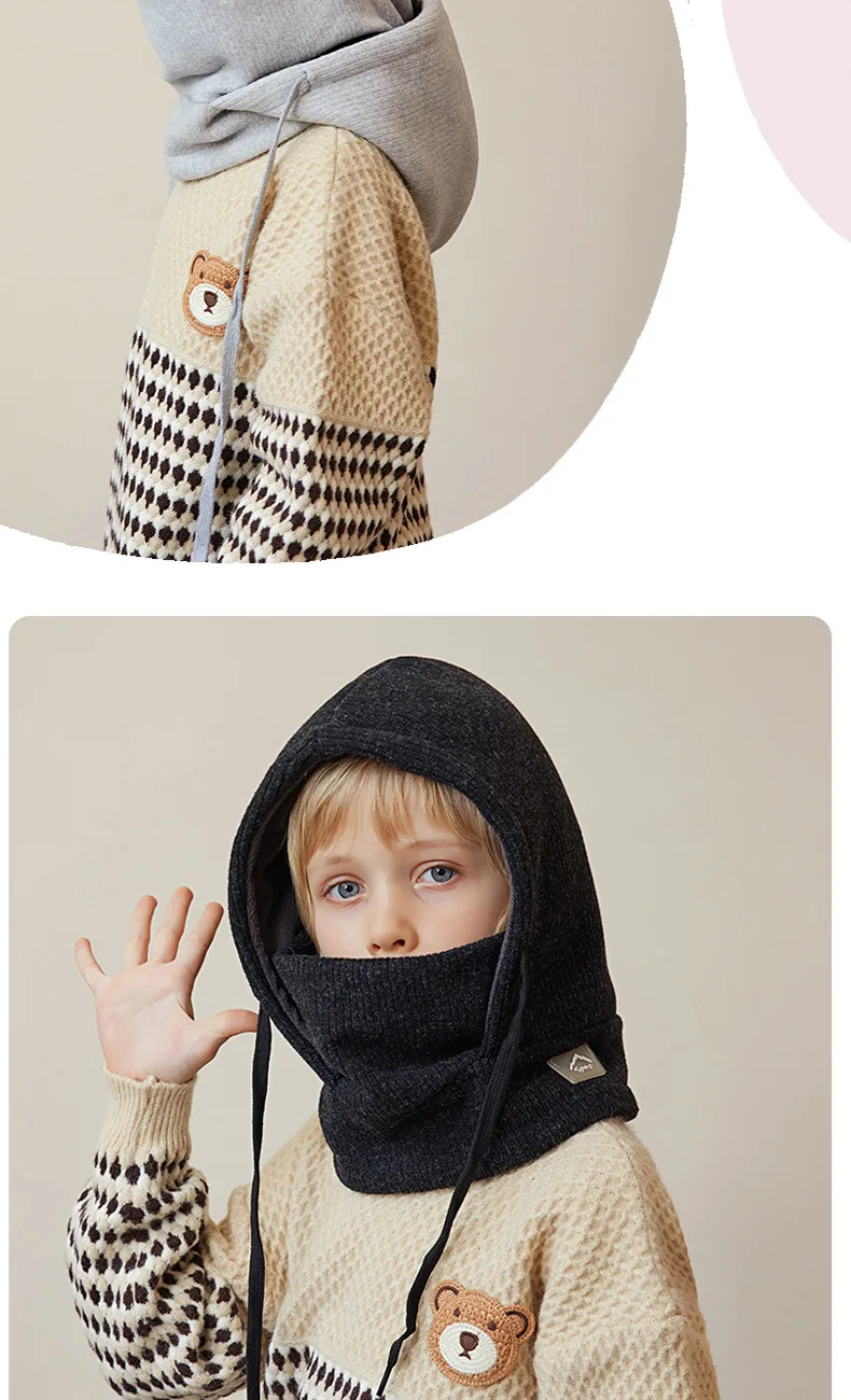 Conjunto infantil tipo gorro+bufanda integrado
