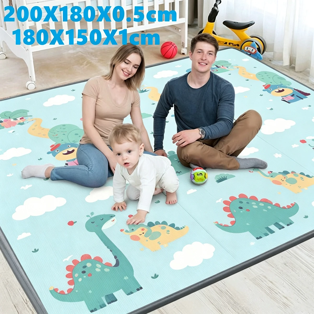 Alfombra de juego gruesa y plegable para gatear en casa - imagen 5