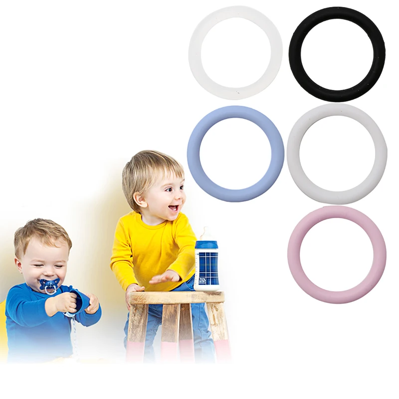 Anillos de silicona para chupete con clip de sujeción - 5 piezas - imagen 2