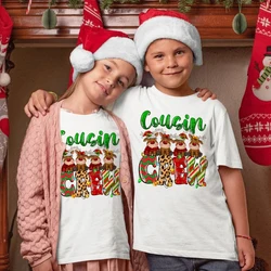 Camiseta navideña con estampado de ciervo para niños