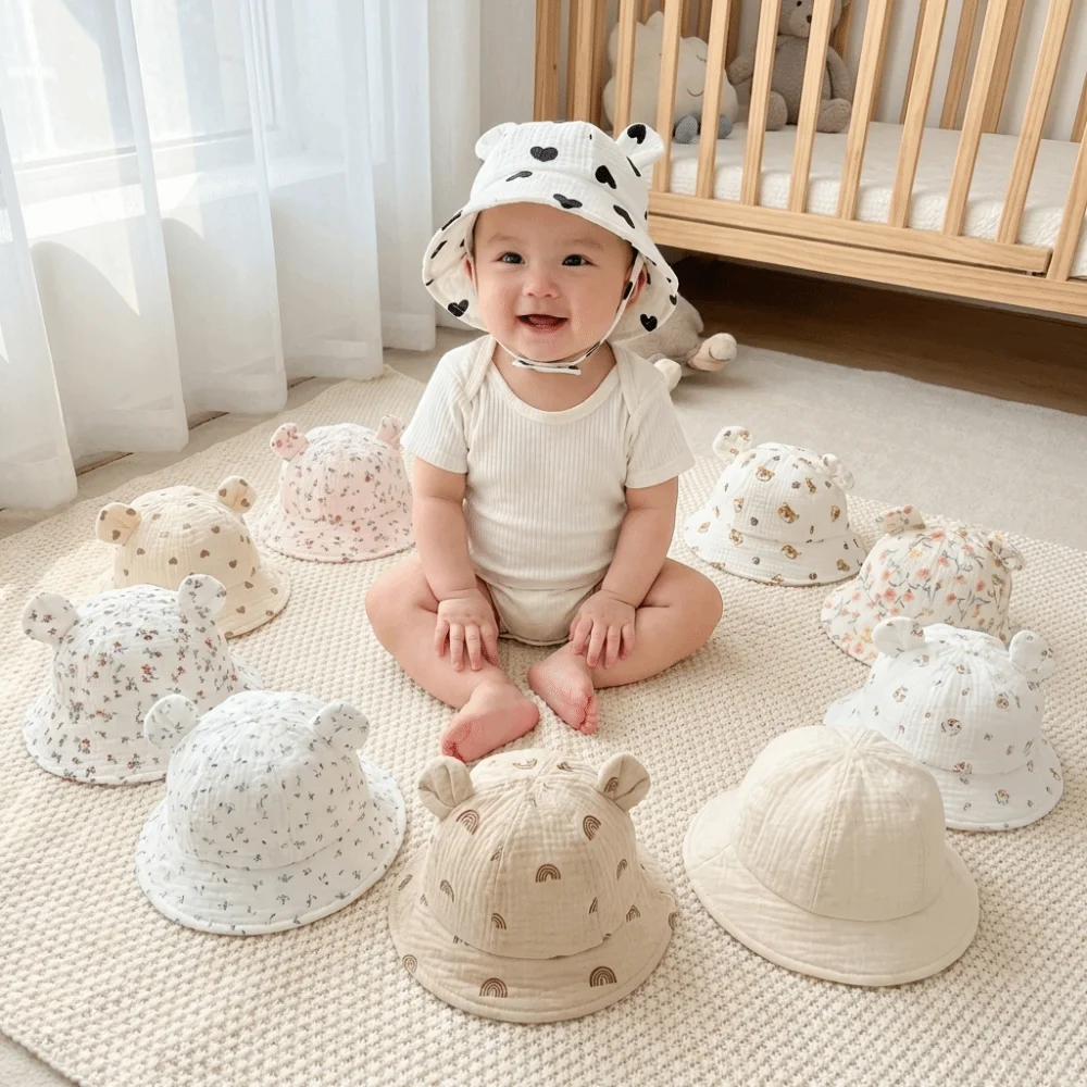 Sombrero de sol unisex de algodón con orejas de conejo ajustable - imagen 5