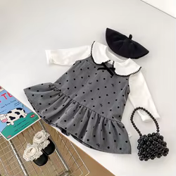 Vestido niña sin mangas de lunares con volantes para primavera