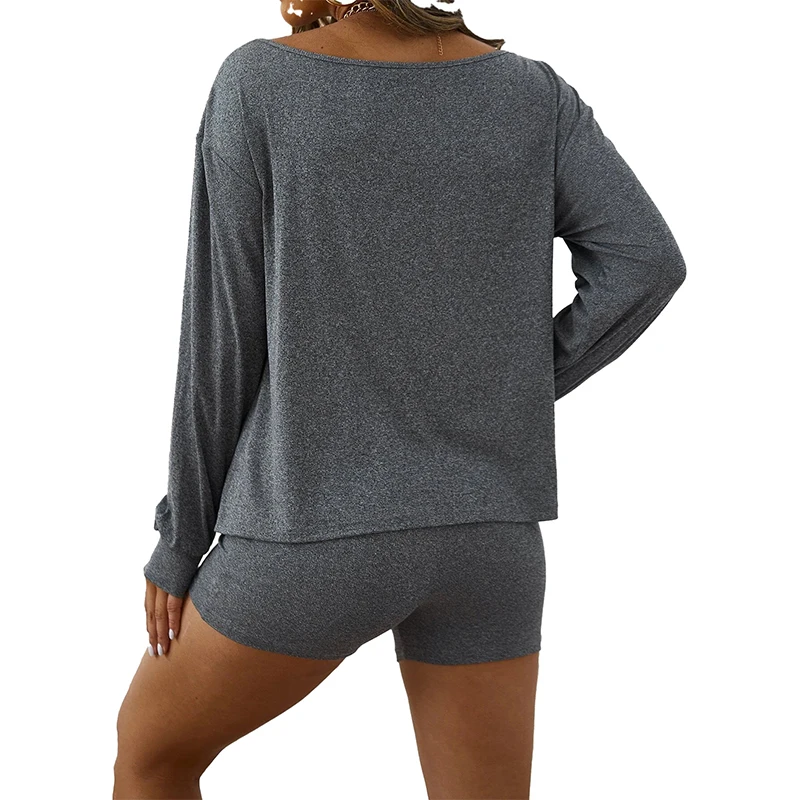 Conjunto premamá de camiseta manga larga y pantalón corto para verano - imagen 2