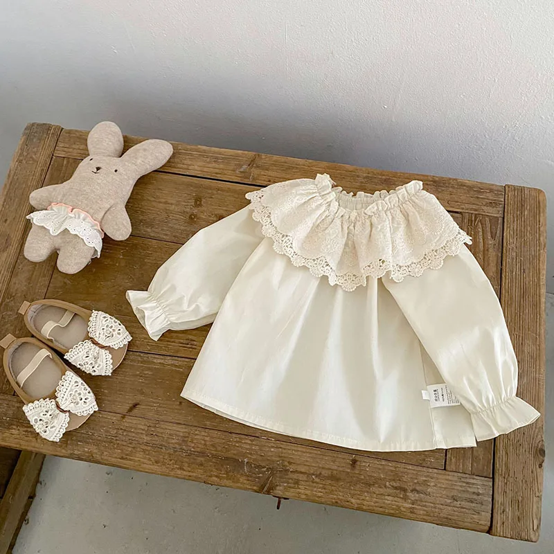 MILANCEL Camiseta interior algodón con cuello encaje niñas - imagen 3