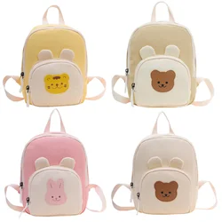 Mochila infantil de lona para bebé con dibujo de oso y conejo bonito