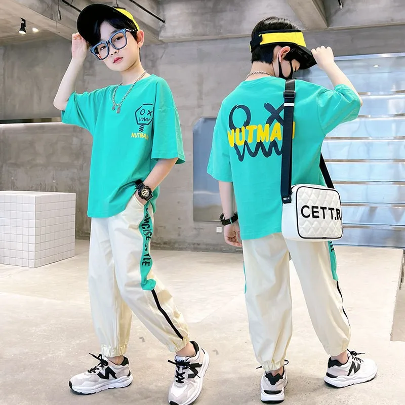 Conjunto de verano para niño con camiseta manga corta y pantalón