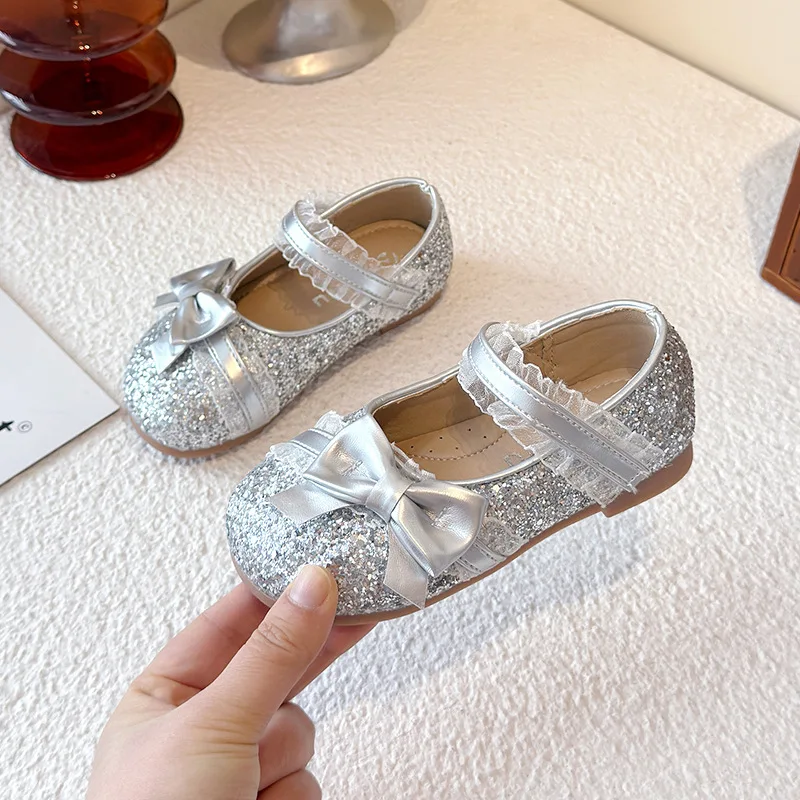 Botines tobilleros de encaje antideslizantes con lazos para niña - imagen 3