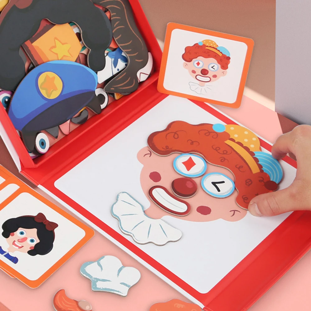 Puzle magnético Montessori en forma de libro con cara infantil - imagen 5