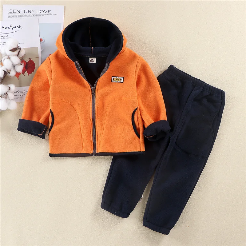 Conjunto de felpa gruesa con capucha para bebés y niños - imagen 3