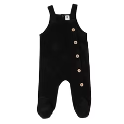 Pelele negro de bebé con cinturón suave unisex para niño y niña