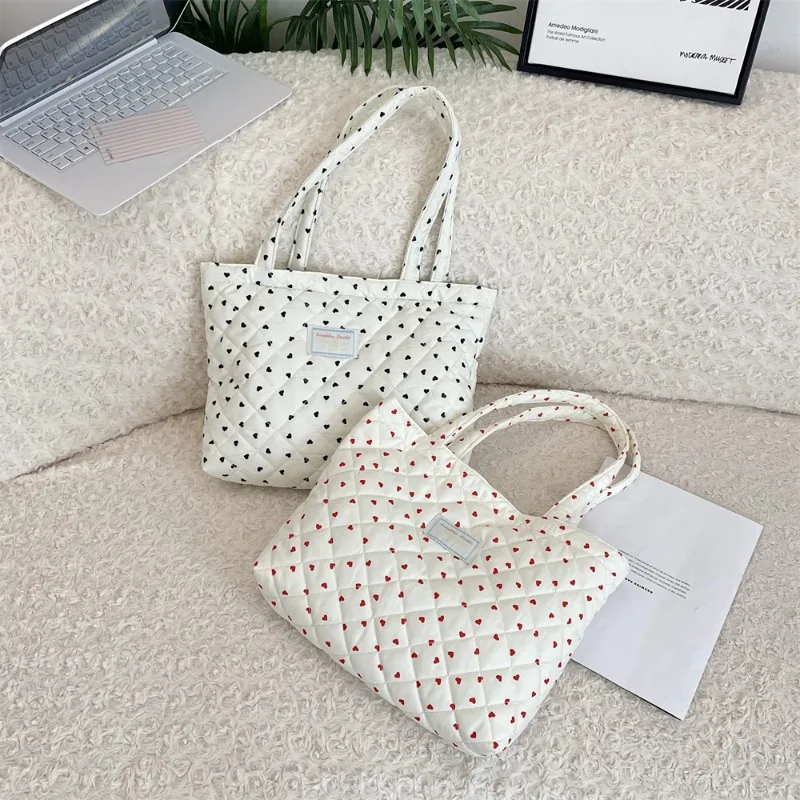 Bolso de pañales acolchado de rejilla corazón otoñal para mamá - imagen 3
