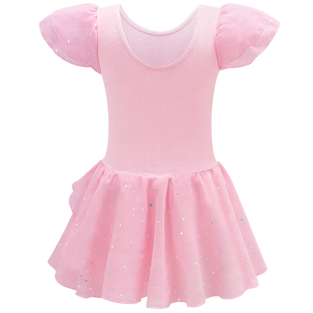 Leotardos de ballet brillantes para niñas con falda de tutú - imagen 4