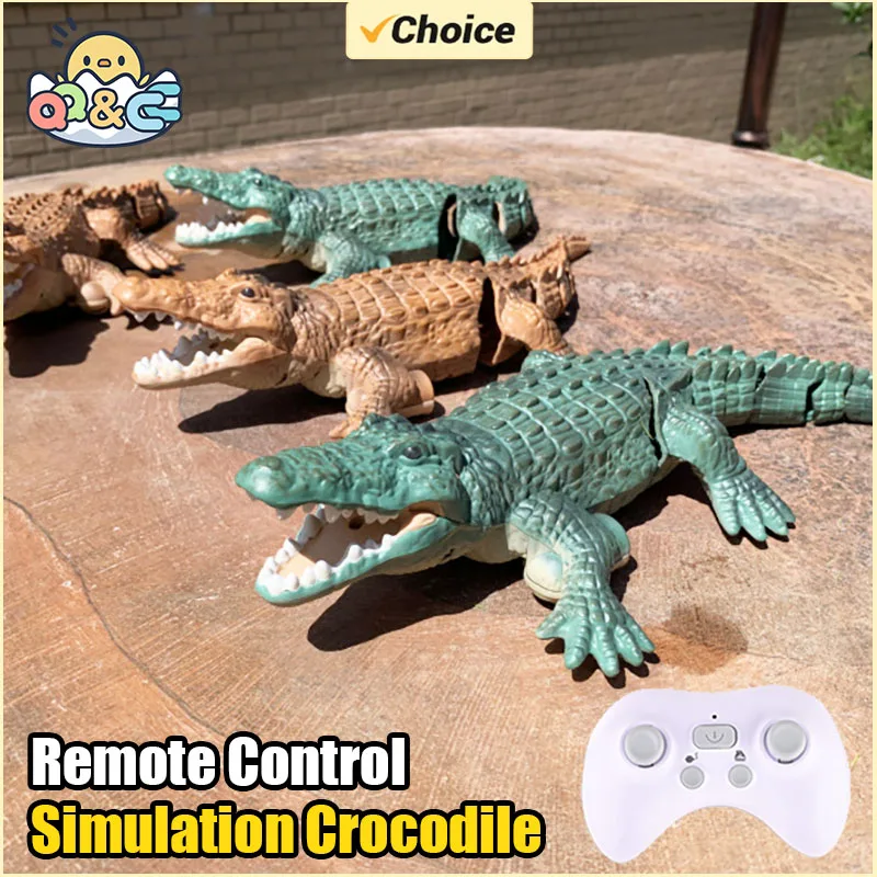 Barco radiocontrol con forma de cocodrilo acuático para niños - imagen 5
