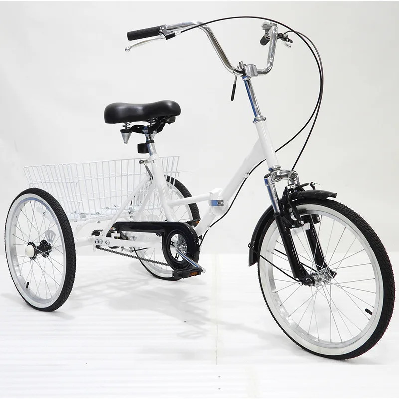 Triciclo plegable para niños con cesta y freno en V de una velocidad