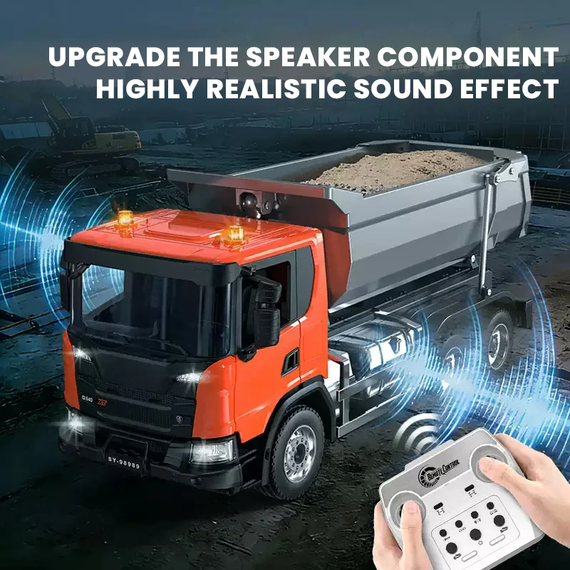 Camión volquete RC DOUBLE E593 con luz y sonido - imagen 2