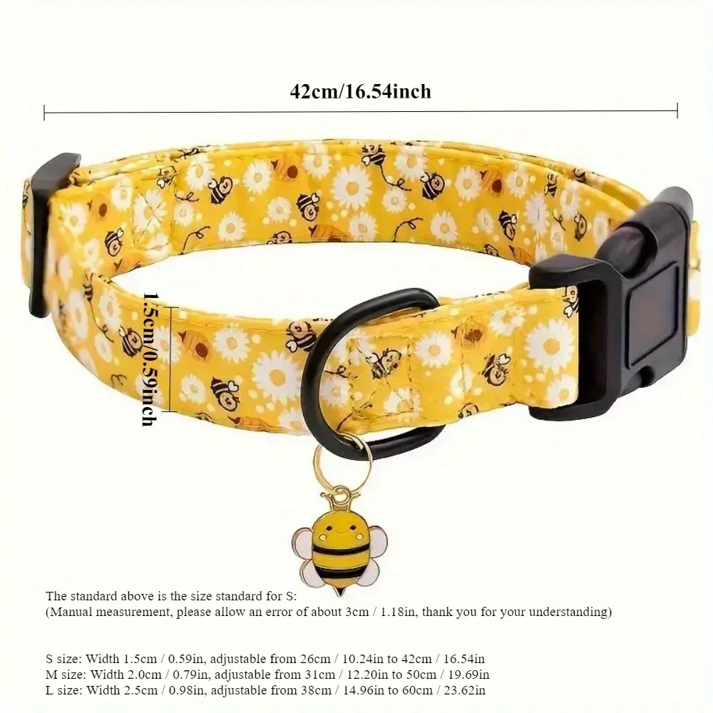 Collar para perro con estampado de abeja amarilla – diseño original - imagen 4