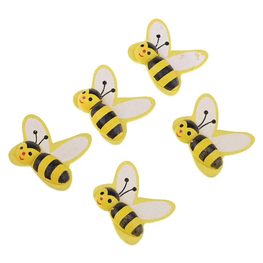 Adorno de madera con forma abeja para casa muñecas - imagen 5