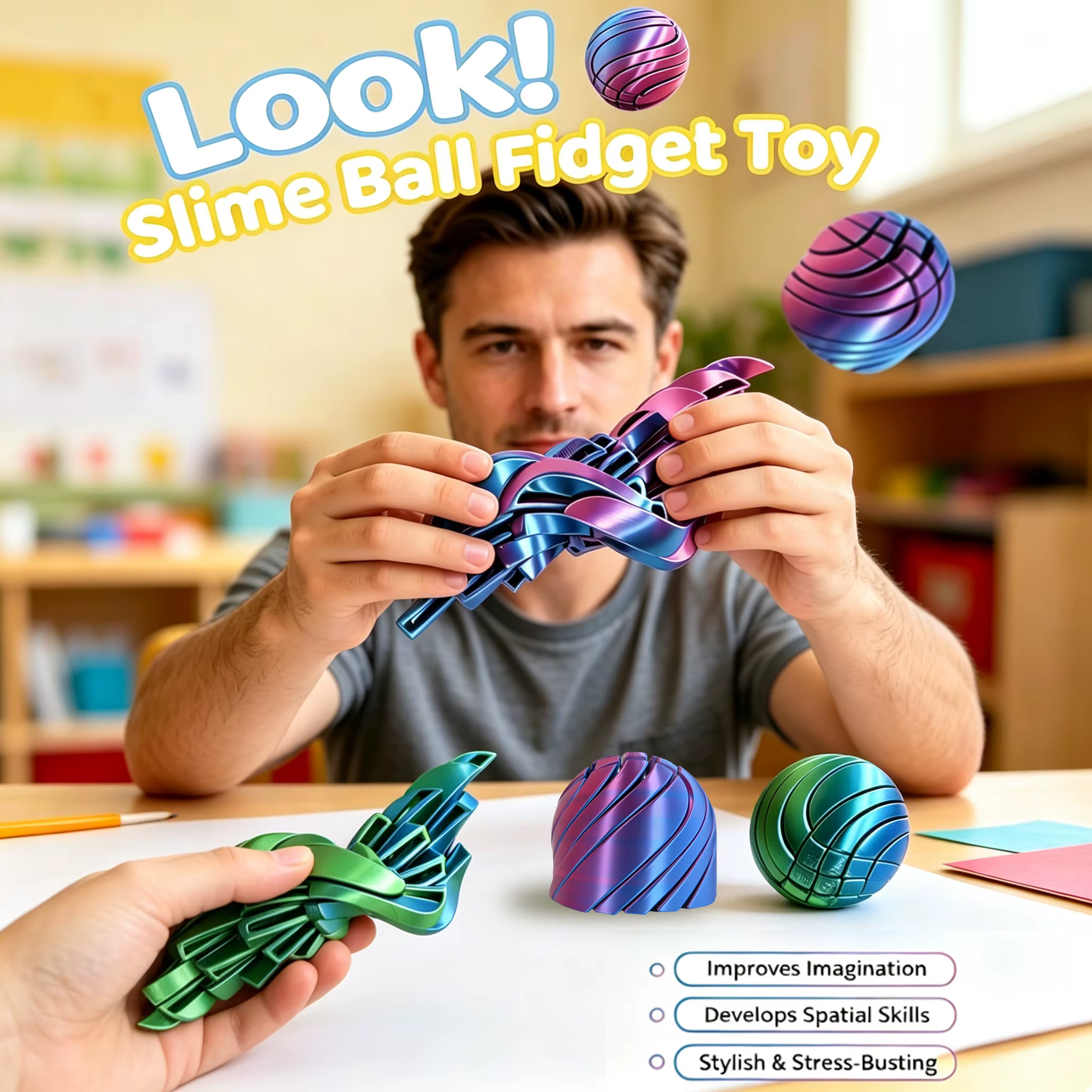 Twistsphere Bola Sensorial Antiestrés con Fluido 3D