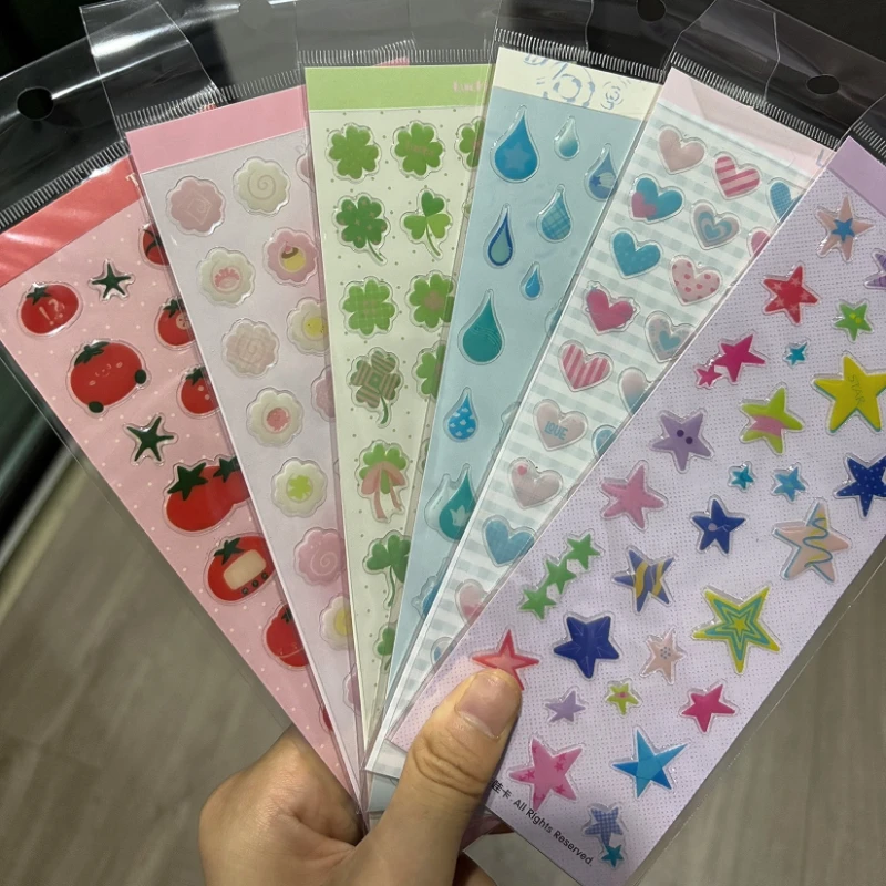 Pegatinas infantiles 3D de corazones para manualidades y diarios - imagen 4